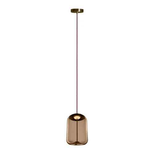 Светильник подвесной LED Knot 8135-C mini LOFT IT янтарный коричневый 1 лампа, основание латунь в стиле модерн  фото 2
