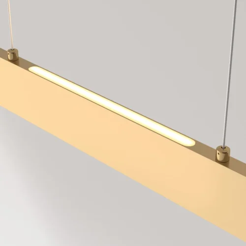 Светильник подвесной LED Step P010PL-L23G3K Maytoni золотой 1 лампа, основание золотое в стиле современный минимализм линейный фото 6