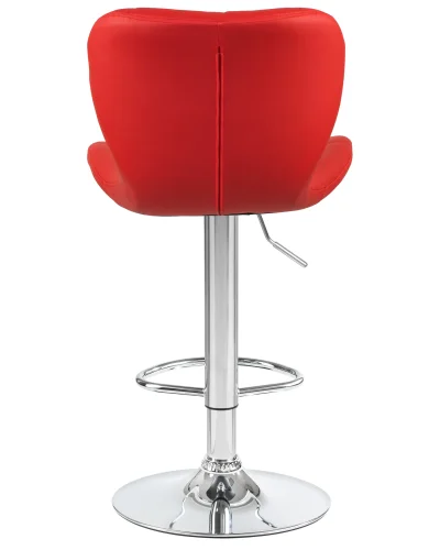Стул барный 5022-LM BARNY,  цвет сиденья красный, цвет основания хром Dobrin, красный/экокожа, ножки/металл/хром, размеры - 890*1100***460*540 фото 3