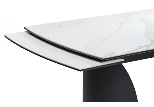 Керамический стол Готланд 160(220)х90х79 белый мрамор / черный 553534 Woodville столешница белая из керамика фото 5