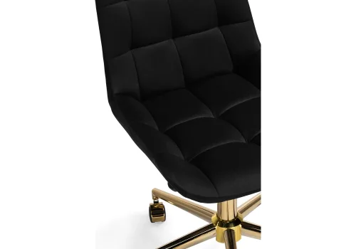 Компьютерное кресло Честер черный (california 999) / золото 533181 Woodville, чёрный/велюр, ножки/металл/золотой, размеры - *920***500*600 фото 7