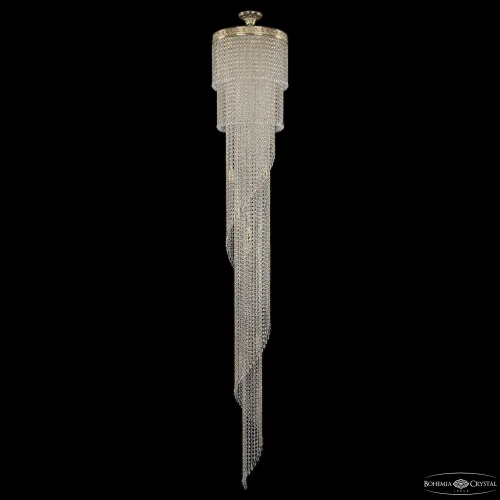 Люстра каскадная хрустальная 83111/40IV-250 G Bohemia Ivele Crystal прозрачная на 14 ламп, основание золотое в стиле современный классический r фото 2