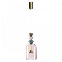 Светильник подвесной LED Palleta 5045/12L Odeon Light розовый 1 лампа, основание античное бронза в стиле современный 
