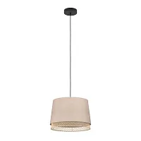 Светильник подвесной Tabley 43975 Eglo бежевый 1 лампа, основание чёрное в стиле кантри современный 