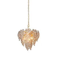Люстра подвесная V5843-8/7 Vitaluce янтарная на 7 ламп, основание золотое в стиле современный классический 