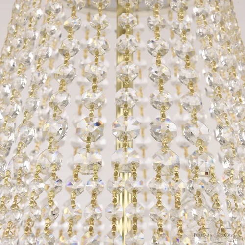 Люстра подвесная хрустальная AL2211H201/8/100OL WMG Bohemia Ivele Crystal без плафона прозрачная на 16 ламп, основание белое патина золотое в стиле классический sp фото 4