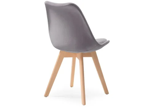 Деревянный стул Bonuss light gray / wood 15283 Woodville, серый/велюр, ножки/массив бука дерево/натуральный, размеры - ****500*560 фото 4