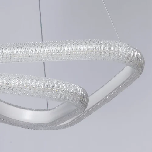 Люстра подвесная LED с пультом Оскар 510015501 DeMarkt белая на 1 лампа, основание белое в стиле современный хай-тек кольца с пультом фото 4