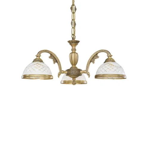 Люстра подвесная  L 7002/3 Reccagni Angelo белая на 3 лампы, основание античное бронза в стиле классический  фото 3