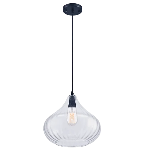 Светильник подвесной лофт ASHANTI 1256.1 Lucia Tucci прозрачный 1 лампа, основание чёрное в стиле лофт выдувное