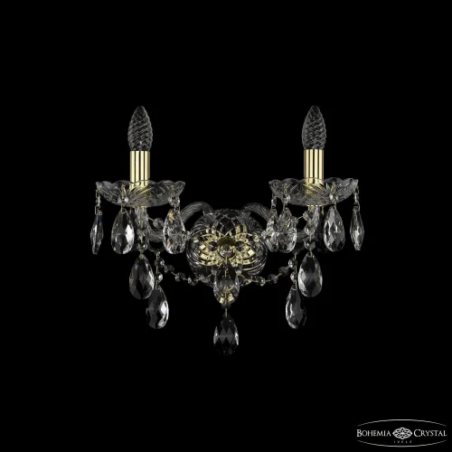 Бра 1415B/2/165/XL G Bohemia Ivele Crystal без плафона на 2 лампы, основание золотое в стиле классический sp