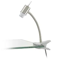 Настольная лампа на прищепке Eglo 90233 Eglo без плафона 1 лампа, основание никель серое металл в стиле современный 