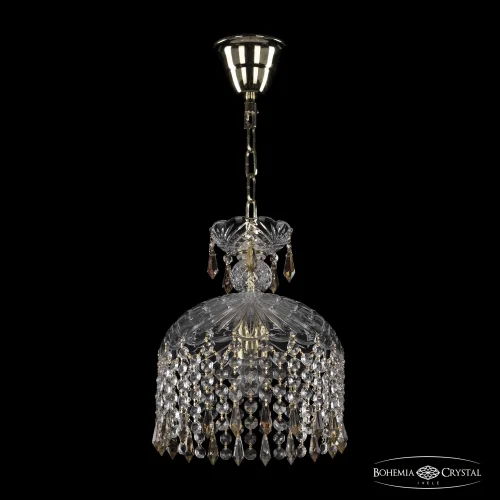 Светильник подвесной 14781/22 G Drops K801 Bohemia Ivele Crystal прозрачный 3 лампы, основание золотое в стиле классический drops