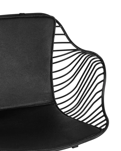 Кресло Thomas, черное, с черной подушкой  УТ000004226 Stool Group, чёрный/экокожа, ножки/металл/чёрный, размеры - ****660*600 фото 6