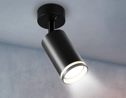 Светильник накладной TA121 Ambrella light чёрный 1 лампа, основание чёрное в стиле хай-тек современный круглый фото 5