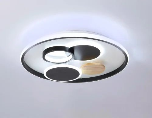 Светильник потолочный LED с пультом FL4802 Ambrella light чёрный белый 1 лампа, основание белое в стиле современный хай-тек с пультом фото 5