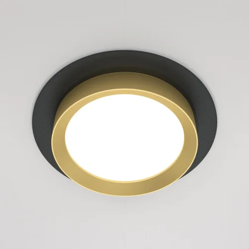 Светильник точечный Hoop DL086-GX53-RD-BG Maytoni чёрный золотой 1 лампа, основание чёрное в стиле современный  фото 2