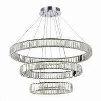Люстра подвесная LED Tivoli SL1622.103.03 ST-Luce прозрачная на 1 лампа, основание хром в стиле модерн кольца
