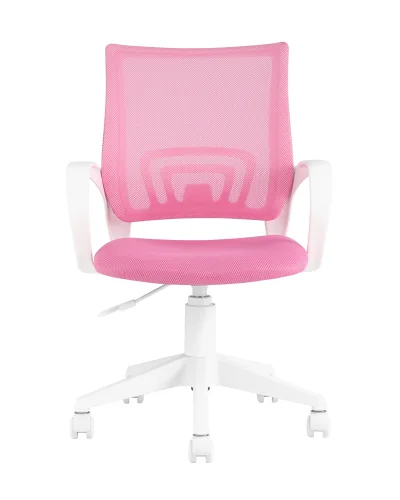 Кресло TopChairs ST-BASIC-W розовый TW-06A TW-13A сетка/ткань крестовина пластик пластик УТ000035494 Stool Group, розовый/ткань, ножки/пластик/белый, размеры - ****635*605 фото 2