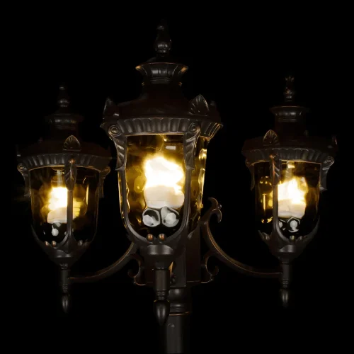 Парковый светильник Marbella 100002/2300 LOFT IT уличный IP55 чёрный 3 лампы, плафон прозрачный в стиле классический E27 фото 4