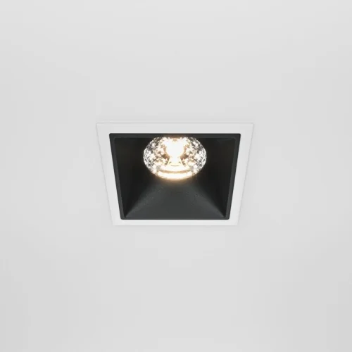 Светильник точечный Alfa LED DL043-01-15W3K-D-SQ-WB Maytoni белый чёрный 1 лампа, основание белое чёрное в стиле современный 