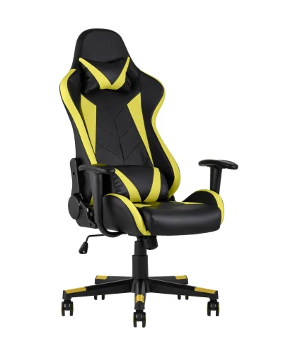Кресло спортивное TopChairs Gallardo, желтое УТ000004573 Stool Group, жёлтый/экокожа, ножки/металл/чёрный, размеры - ****660*640 фото 3
