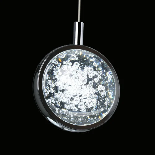 Люстра каскадная LED с пультом Капелия 730011809 DeMarkt прозрачная на 1 лампа, основание хром в стиле хай-тек с пультом фото 6