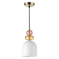 Светильник подвесной Gillian 4589/1B Lumion белый 1 лампа, основание золотое в стиле современный классический 