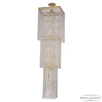 Люстра каскадная хрустальная 83302/40IV-150 G Bohemia Ivele Crystal прозрачная на 14 ламп, основание золотое в стиле классика модерн r