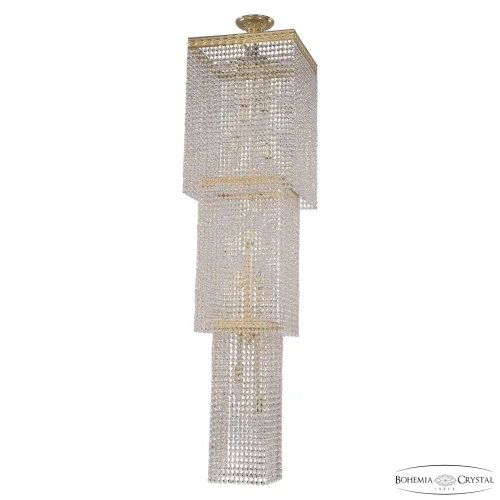 Люстра каскадная хрустальная 83302/40IV-150 G Bohemia Ivele Crystal прозрачная на 14 ламп, основание золотое в стиле современный классический r