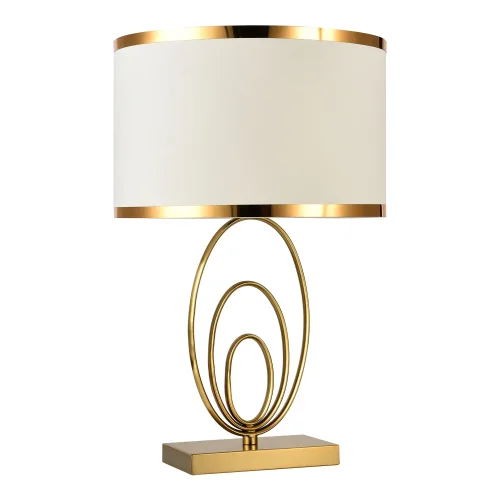 Настольная лампа Randolph LSP-0619 Lussole белая 1 лампа, основание бронзовое металл в стиле современный 