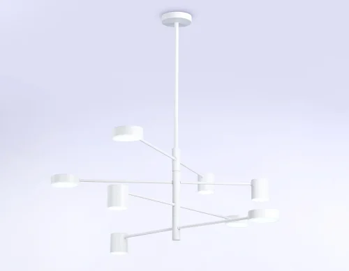 Люстра на штанге LED FL51688 Ambrella light белая на 1 лампа, основание белое в стиле современный хай-тек  фото 2