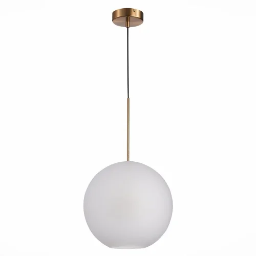 Светильник подвесной Bopone SL1133.523.01 ST-Luce белый 1 лампа, основание латунь в стиле современный шар фото 2