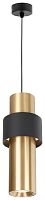 Светильник подвесной LED 476-406-01 Velante чёрный золотой 1 лампа, основание чёрное в стиле модерн хай-тек трубочки