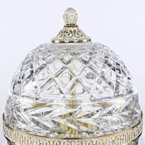 Настольная лампа 5680L/20 GW Clear/M-1F Bohemia Ivele Crystal прозрачная 3 лампы, основание золотое патина металл в стиле классический  фото 5