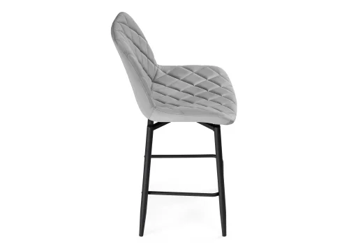 Полубарный стул Баодин К Б/К крутящийся светло-серый / черный 517143 Woodville, серый/велюр, ножки/металл/чёрный, размеры - ****500*580 фото 4