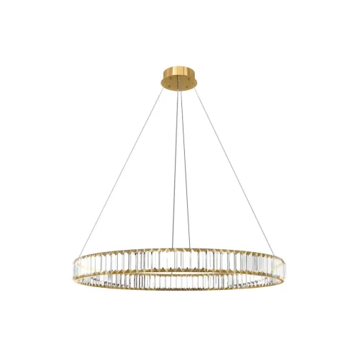 Светильник подвесной LED Crystal ring 10135/800 Gold LOFT IT прозрачный 1 лампа, основание золотое в стиле современный кольца