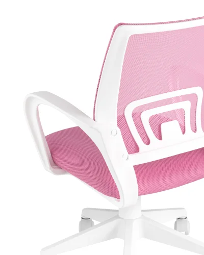 Кресло TopChairs ST-BASIC-W розовый TW-06A TW-13A сетка/ткань крестовина пластик пластик УТ000035494 Stool Group, розовый/ткань, ножки/пластик/белый, размеры - ****635*605 фото 6