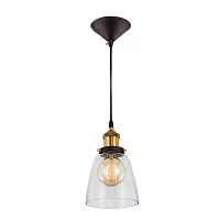 Светильник Эдисон подвесной CL450103 Citilux прозрачный 1 лампа, основание коричневое бронзовое в стиле лофт 