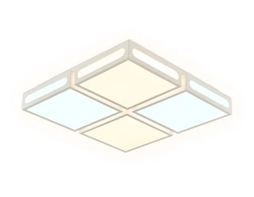 Светильник потолочный LED с пультом Comfort parus FS1889 Ambrella light белый 1 лампа, основание белое в стиле современный хай-тек квадраты