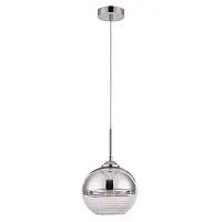 Светильник подвесной Wave A7761SP-1CC Arte Lamp прозрачный хром 1 лампа, основание хром в стиле современный шар