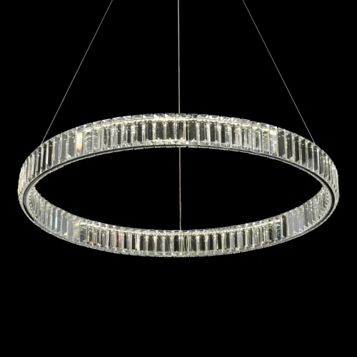 Люстра подвесная LED с пультом Чезаре CL338181 Citilux прозрачная на 1 лампа, основание хром в стиле современный с пультом кольца фото 3