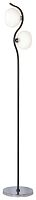 Торшер напольный  269-105-02 Velante  белый 2 лампы, основание венге хром коричневое в стиле современный
