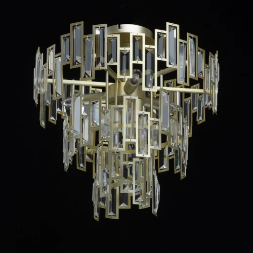 Люстра потолочная хрустальная Монарх 121010505 MW-Light прозрачная на 5 ламп, основание золотое в стиле классический  фото 3