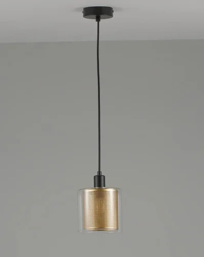 Светильник подвесной Brizzi V2870-1P Moderli золотой 1 лампа, основание чёрное в стиле современный  фото 3