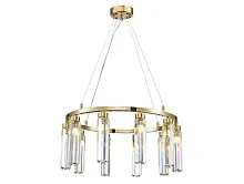 Люстра подвесная 4528+2/S gold Newport прозрачная на 10 ламп, основание золотое в стиле американский современный классический 
