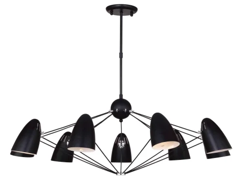 Люстра подвесная  Humpen 1757-9P Favourite чёрная на 9 ламп, основание чёрное в стиле современный 