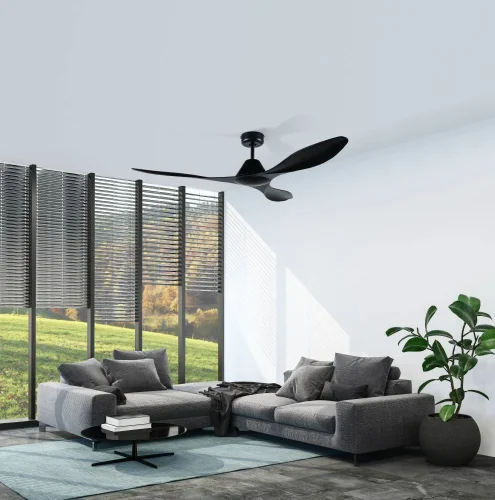 Вентилятор потолочный с пультом Antibes 35016 Eglo в стиле хай-тек современный, цвет основания / лопастей чёрный фото 2