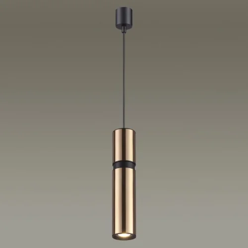 Светильник подвесной Afra 4744/5L Odeon Light чёрный золотой 1 лампа, основание чёрное в стиле хай-тек современный трубочки фото 2