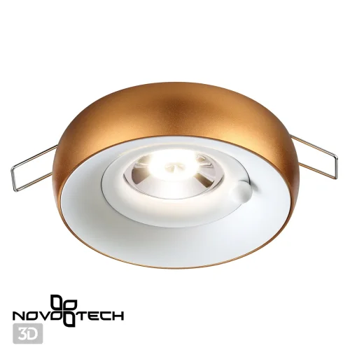 Светильник точечный Water 370800 Novotech белый матовый золото 1 лампа, основание матовое золото в стиле современный  фото 3
